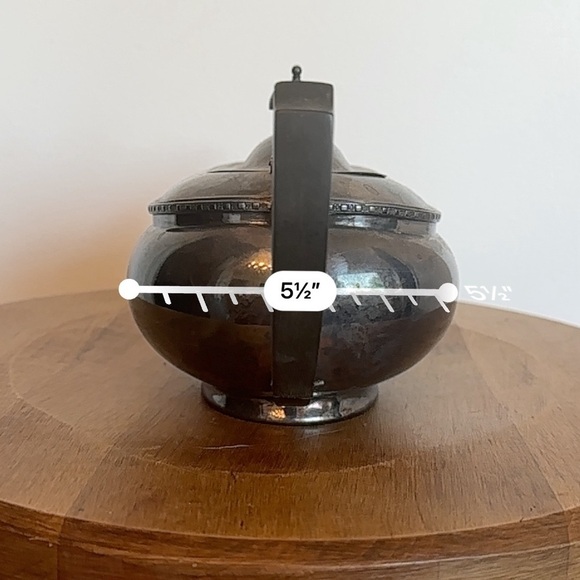 Vtg Silver Plated Sheffield Design  Kettle Tea Patina Nickel England Engraved M - Picture 16 of 16